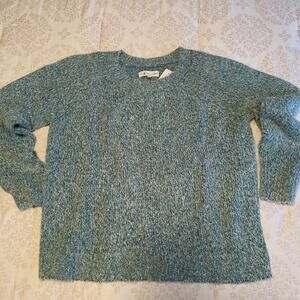 Lou & Grey Loft Green Iridescent Long Sleeve Sweater Womens Medium NWT